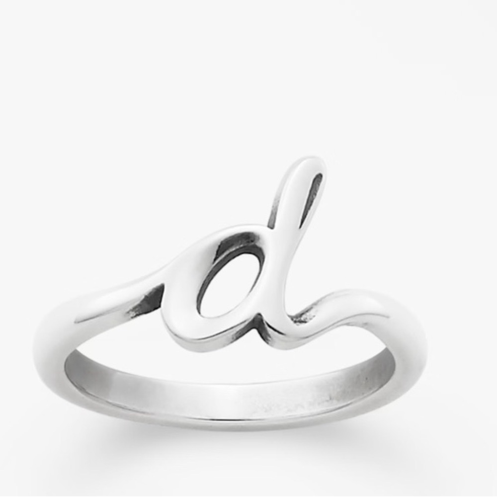 Elegant Silver Initial Ring